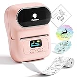 Phomemo Label Printer - M110 Thermal Label Printer Barcode Label Maker Mini Bluetooth Sticker Printer for Small Business, Home, Office, Logo, Address, Name Tag, Clothing, Organizing, Pink