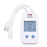 UNI-T UT658Dual LCD USB Tester Detector Digital Voltmeter Ammeter Power Capacity Tester Voltage/Amps Power Meter for Inspect USB Chargers, Portable Power Sources