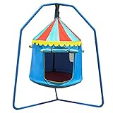 Hanging Play Tent, Indoor & Outdoor Swing Tent with Support Stand, by Fitness Reality Kids