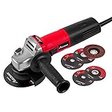 AVID POWER Angle Grinder, 7.5-Amp 4-1/2 inch Electric Grinder Power Tools with Grinding Wheels, Cutting Wheels, Flap Disc and Auxiliary Handle for Cutting, Grinding, Polishing and Rust Removal - Red