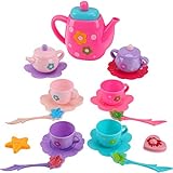 Liberty Imports Kids Tea Set Pretend Play Set - Small Plastic Tea Party Toy Kitchen Accessories, Gift Set for Little Girls, Toddlers (21-Piece)