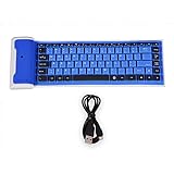 Foldable Silicone Keyboard, Bluetooth Waterproof Rollup Keyboard Wireless Dustproof USB Wired Portable Lightweight Keyboard Flexible PC Notebook Laptop Mobile Phones XP Win7 Win10 OS X iOS Android