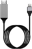 [Apple MFi Certified HDMI Adapter] Lightning to HDTV Adapter Cable (6.6FT-Black), Compatible with iPhone 13 12 11 Pro, SE, Xs XR X, 8 7 iPad iPod, Sync Screen on HDTV/Projector/Monitor -No Need Power