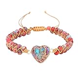 Healing Stone Bracelet Beads Yoga Bracelet Turquoise Natutal Stone Chakra Crystal Energy Heart Charm Bracelet Handmade