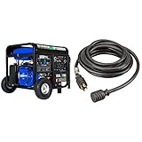 DuroMax XP13000EH Dual Fuel Portable Generator 13000 Watt Gas or Propane Powered Electric Start-Home Back Up, Blue/Gray & Reliance Controls PC3020 PC3020K Generator Power Cord, Black