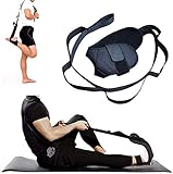 EOM Yoga Stretch Strap, Leg Stretcher Foot Stretching Belt with Loops, Yoga Rehabilitation Belt Stretching Strap, Gymnastics Stretching Band Ligament Exercise Training Belt Strap (Black)