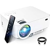 Mini Projector, HOMPOW 5500L Movie Projector, Smartphone Portable Video Projector 1080P Supported and 176' Display, Compatible with TV Stick/HDMI/VGA/USB/TV Box/Laptop/DVD/PS4 for Home