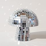 Silver Mushroom Disco Ball, Disco Mirror Reflective Ball, 4.8Inch Mushroom Disco Ball Lights for Unforgettable Home Parties and Stage Decor