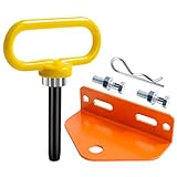 EilxMag Universal Heavy Duty Zero Turn Mower Trailer Hitch and Strong Heavy Duty Neodymium Magnetic Trailer Hitch Pin with 2 Bolts -1/2'' R-Clip (Combo Pack,Yellow＋Orange)
