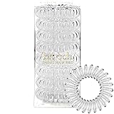 Kitsch Spiral Hair Ties for Women - Waterproof Ponytail Holders for Teens | Stylish Phone Cord Hair Ties & Hair Coils for Girls | Coil Hair Ties for Thick Hair & Thin Hair, 8 Pcs, Transparent