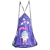 Saucer Swing Spaceman Tent, Reliable Outdoor and Indoor Swing Tent for Kids, Airy Hanging Tent with Perforated Windows, Easy to Install and Detach, Fits 40-Inch Diameter Saucer Swings - CaTeam