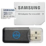 Samsung EVO Plus 128GB MicroSDXC SD Card Works with GoPro Hero 10, Hero 9, Hero 8, Hero 7 Action Cam (MB-MC128KA) U3 A2 V30 UHS-I Class 10 4K Bundle with 1 Everything But Stromboli MicroSD Card Reader