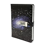 Adorezyp Journal with Lock Galaxy for Boys and Girls 240 pages with Greeting Gift card, Waterproof PU Leather Diary with Lock, A5 Refillable Notebook with Combination Lock, Secret Password Journal for