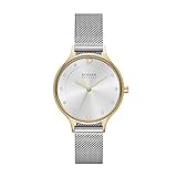 Skagen Women's Anita Quartz Analog Stainless Steel and Mesh Watch, Color: Gold/Silver (Model: SKW2340)