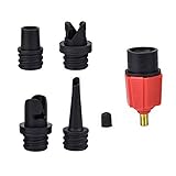 BUENNUS Car Compressor to Inflatable Pump Valve Adapter, Inflatable Valve Adapter with 4 Nozzles for Inflatable Air Mattress,Swimming Ring/Pool,Inflatable Bed/Sofa,Boat,Kayak,SUP and More