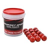 Rukket 15pk Weighted Baseball/Softball Heavy Training Balls, Practice Hitting, Batting and Pitching with Complete Control Powerball (1 Pound, 2 7/8-inch Diameter) Choose 15-Pack OR Ball Bucket Holder