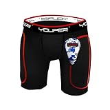 Youper Boys Youth Padded Sliding Shorts with Soft Protective Athletic Cup for Baseball, Football, Lacrosse (Black, Small)
