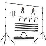 FUDESY Photo Video Studio 10 x 10Ft Heavy Duty Adjustable Backdrop Stand,Background Support System for Photography with Carry Bag,Two Pieces Spring Clamps