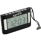Serene Innovations Loud Alarm Clock for Heavy Sleepers Adults & Deaf: Vibrating Alarm Clock with Bed Shaker & Shock, Portable Flash & Multi-Mode Travel Companion - Portable Small Clock