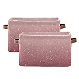 KEEPREAL Rose Gold Sequins Storage Basket Bin, Large Cube Storage Box Canvas Collapsible Storage Organizer for Home Office Closet,Valentine's Day Gifts - 15 L x 11 W x 9.5 H,2PCS