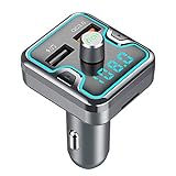 Bluetooth FM Transmitter for Car with Charger Radio Adapter Audio Receiver Cigarette Lighter Music Player for iPhone Samsung Android Cell Phones