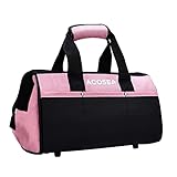 Pink Tool Bag,ACOSEA 13 Inch Wide Mouth Open Tool Organizer with 12 Storage Pockets (Pink)