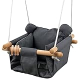 Baby Canvas Hanging Swing Seat Toddler Secure Indoor & Outdoor Hammock Toy Grey