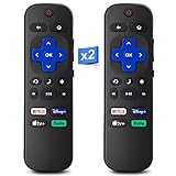 【Pack of 2】 Replacement for Roku-TV-Remote, Compatible for TCL Roku/Hisense Roku/Onn Roku/Sharp Roku Series Smart TVs (Not for Roku Stick and Box)