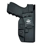 POLE.CRAFT Glock 19 Holster IWB Kydex for Glock 19 19X Glock 25 44 45 Gen 1 2 3 4 5 & Glock 23 Glock 32 Gen 3 4 - Inside Waistband Holster (Black, Right Hand)