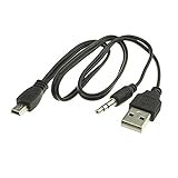DEEIRAO New USB2.0 Charging Cord to Mini B Male and 3.5mm Jack Plug Audio Cable for MP3/MP4 Bluetooth Speaker (Mini USB)