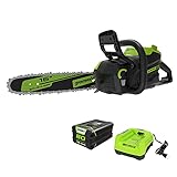 Greenworks Pro 80V 16' Brushless Cordless Chainsaw, 2.5Ah Battery and Charger Included CS80L2512