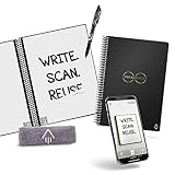 Rocketbook Core Reusable Smart Notebook | Innovative, Eco-Friendly, Digitally Connected Notebook with Cloud Sharing Capabilities | Lined, 6' x 8.8', 36 Pg, Infinity Black