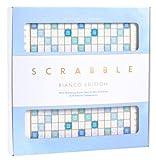 WS Game Company Scrabble Bianco Edition with Rotating Wooden Game Board