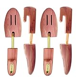 MohagonYard Cedar Shoe Trees for Men - 2 Pairs - Adjustable Shoe Shaper - Expertly Crafted, Odorless & Prevents Crease – Perfect Wooden Shoe Tree for Sneakers, Boots & Dressers (2-Pack, Medium)