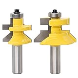 Profession Tongue and Groove V-Notch 1/2' Shank Router Bit Set 45 Degree Woodworking Milling Cutter