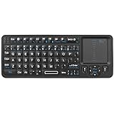 Rii K06 Mini Bluetooth Keyboard,Backlit 2.4GHz Wireless Keyboard with IR Learning, Portable Lightweight with Touchpad Compatible with Android TV Box/Mac/Windows/HTPC (Bluetooth Only)