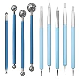 Dotting Tools, Silicone Clay Sculpting Tool, Ceramic Clay Ball Stylus Dot Painting Tools, Pottery Embossing Tool for Rock, Nail, Blending, Drawing, Modeling