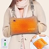 Hand Warmers Pouch Rechargeable for Hot Hands Body Warmers Pain Relief, 12000mAh Graphene Heated Gloves Battery Operated Heater with 3 Levels & Double-Sided Heating for Women Mom Dad