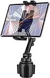 woleyi Cup Holder Car Tablet Mount, iPad Mount Holder for Car/Truck, 360° Rotation Adjustable Universal Tablet Stand Cradle Compatible with iPad Pro Air Mini, Galaxy Tabs, Cell Phones, 4-12.9' Devices