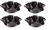 Chefcaptain Tortilla Pan Set Non Stick Steel Taco Salad Bowl Makers Tortilla Shell Maker Extra Thick Steel Set of 4