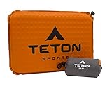 TETON Sports Camping Seat Cushion; Stadium Seat; Office Chair; Car Pad; Inflatable , Orange, 17 x 12 x 1.5-Inch