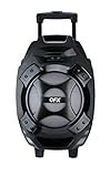 QFX PBX-61081-Silver Rechargeable Portable Speaker | 8' Woofer | 2,600 Watts | Bluetooth, AUX, SD Card, FM Radio | Handle, Wheels, 12 Lbs | Perfect for Tailgating, Indoords, Outdoors Audio | Silver
