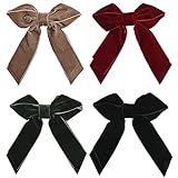 DEEKA 4 PCS 6' Large Velvet Bows Hair Clips Barrettes Hair Accessories for Women and Girls