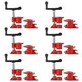 ATPEAM Wood Gluing Pipe Clamp Set | 6 Pack Wood Clamps Heavy Duty Cast Iron Parallel Clamps Quick Release Pipe Clamps for Woodworking (6, 3/4')