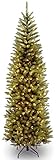 National Tree Company Artificial Pre-Lit Slim Christmas Tree, Green, Kingswood Fir, Dual Color LED Lights, Includes PowerConnect and Stand, 7.5 Feet