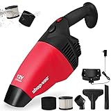 Shop-Vac Cordless Handheld Vacuum Cleaner, 12V 85W Portable Powerful Suction Commercial Grade Vacuum with Attachments, Rechargeable 2600mAH Li-ion Battery, Suitable for Home, Garage. Red&Black