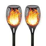 Solar Lights Outdoor (Super Large Size), 99 LED Solar Tiki Torches with Flickering Flame, Waterproof Solar Powered Lights Holiday Decorations Outside Garden Yard Pathway Decor