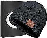 Wireless Beanie Hat Headphones Unique Tech Gifts Stocking Stuffer(Black)