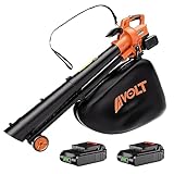 AIVOLT Cordless Leaf Blower Vacuum - 40v Leaf Vacuum 600CFM 150MPH 3 in 1 Leaf Blower, Vacuum, Mulcher with Battery and Charger for Lawn Care and Leaves Blowing