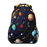 QUGRL Space Galaxy School Backpack for Girls Boys Planets Solar System Large Bookbag Laptop Computer Bag Casual Hiking Travel Daypack Backpack Schoolbag for Teens College 16 Inch